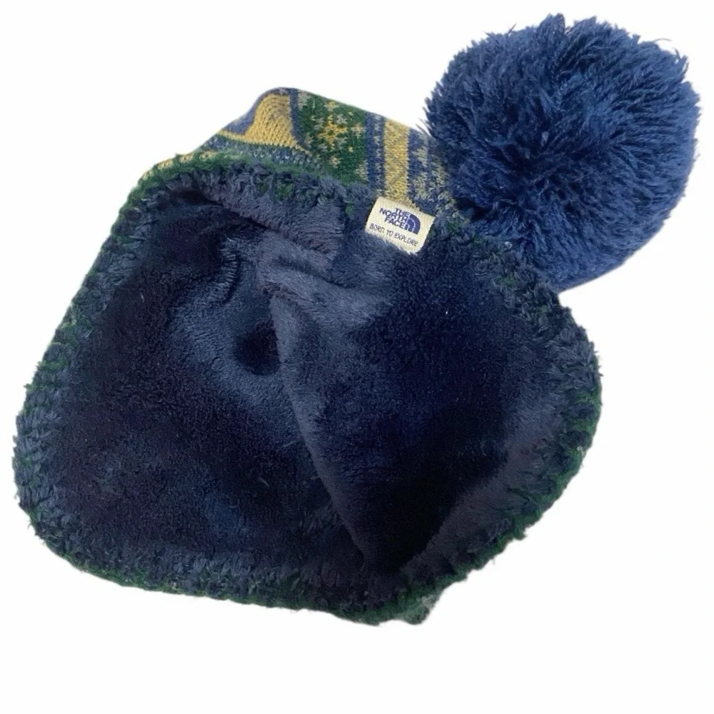 The North Face Baby Boy Blue Faroe Beanie Ear Flaps 0-6 Months XXS